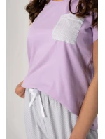 Pyžamo Caroline fialová-šedá - Momenti Per Me Pyžamo Caroline fialová-šedá - Momenti Per Me