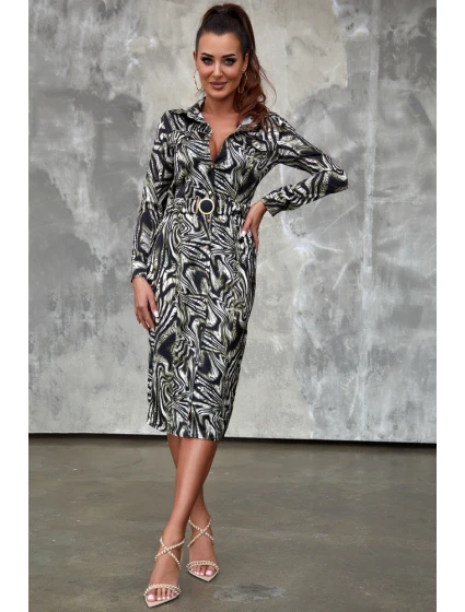 Zeleno-černé šaty MONAM FashionStreet EY2422