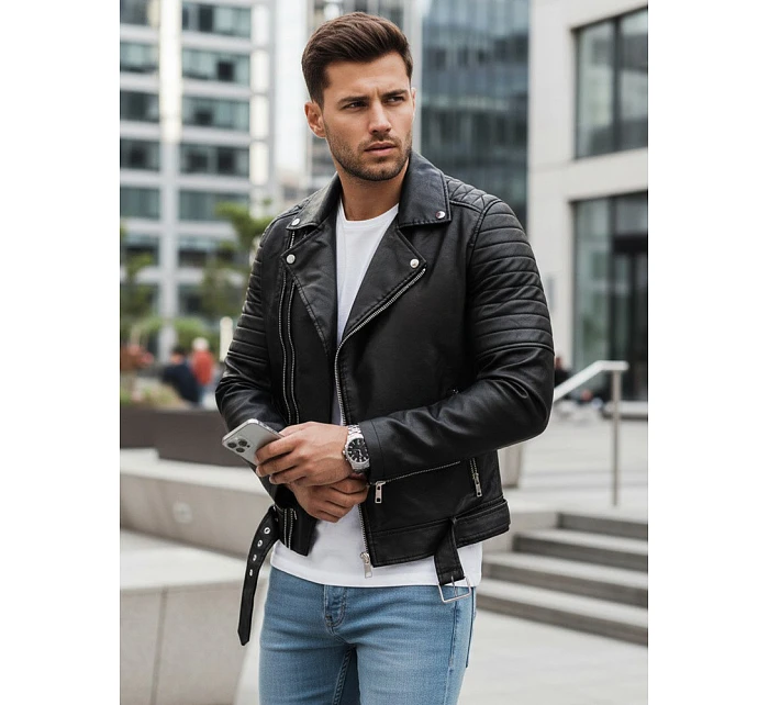 Kurtka męska skórzana czarna model 22046042 - FashionStreet