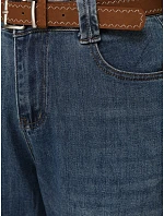 Jeansy damskie wide leg z paskiem i wysokim stanem niebieskie model 22544865 - FashionStreet Jeansy damskie wide leg z paskiem i wysokim stanem niebieskie model 22544865 - FashionStreet