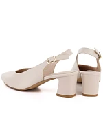 Dámské lodičky s páskem béžové Sergio model 22099428 - LEONE Dámské lodičky s páskem béžové Sergio model 22099428 - LEONE