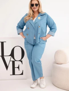 Dámská souprava Plus Size bavlněná s a modrá model 21959184 - K-Fashion