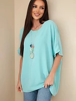 Halenka oversize s přívěskem mintová