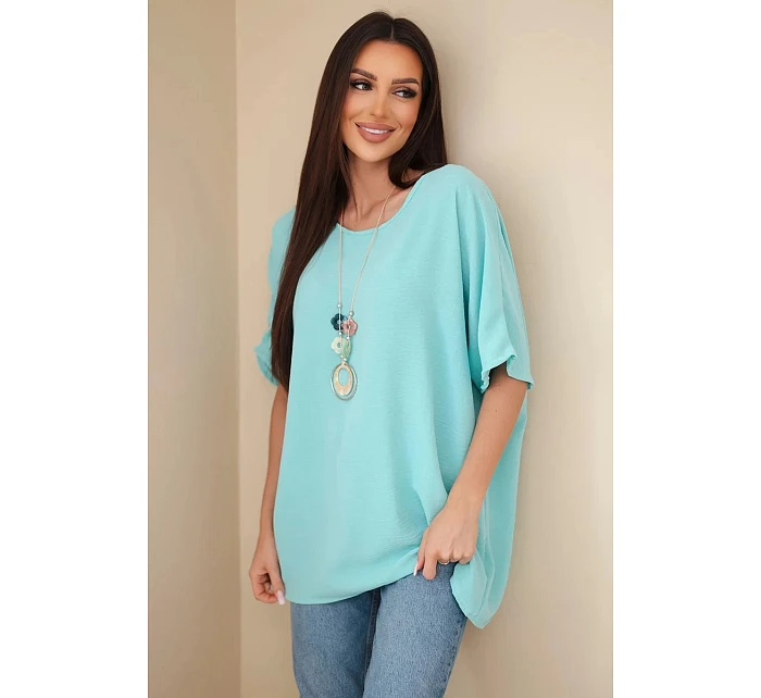 Halenka oversize s přívěskem model 22084733 - K-Fashion