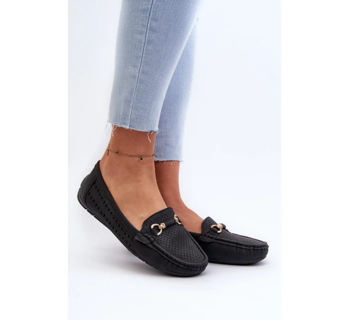 Dámské černé šněrovací mokasíny Rasirna
