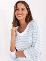 Bluzka RV BZ model 21406710 biało niebieski - FPrice Bluzka RV BZ model 21406710 biało niebieski - FPrice