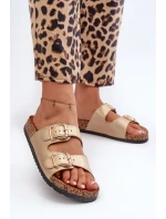 Dámské pantofle Fronila se zlatými přezkami Dámské pantofle Fronila se zlatými přezkami