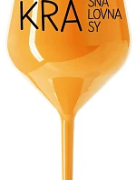 KRÁSNÁ KRÁLOVNA KRÁSY - oranžová nerozbitná sklenice na víno 470 ml