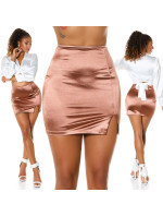 Sexy Koucla SatinLook Mini Skirt with a slit