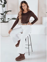 Dámský žebrovaný svetr NOLVIE MY2494 hnědý - FashionStreet