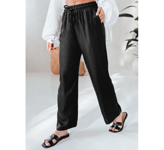 Dámské volnočasové kalhoty s širokými nohavicemi černé Dstreet model 21987238 - FashionStreet