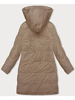 Černobéžová hrubší oboustranná dámská zimní bunda model 21245891 - MELYA MELODY Černobéžová hrubší oboustranná dámská zimní bunda model 21245891 - MELYA MELODY