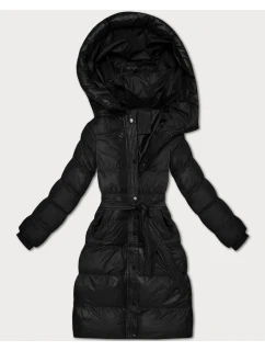 Černá prošívaná zimní bunda s páskem J Style (5M3253-392)