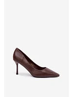 Klasické lodičky z eko kůže hnědé model 22315962 - Boto