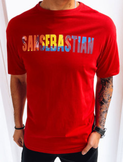 Červené pánské tričko s potiskem Dstreet RX5177
