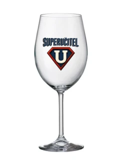 SUPERUČITEL (ZNAK) - čirá sklenice na víno 350 ml