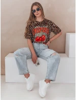 Dámské tričko oversize v barvě ZESTSTYLE beige Dstreet RY2841