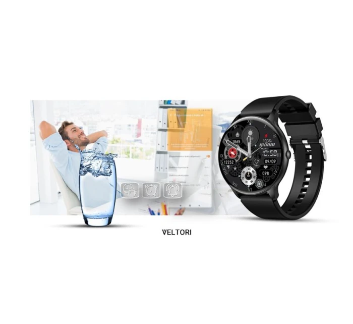 Černý silikonový řemínek model 21805559 - VELTORI