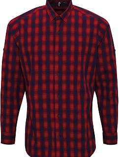 Premier PR 250 Popelínová košile s dl. rukávem "Mulligan" 39.0250 red/navy