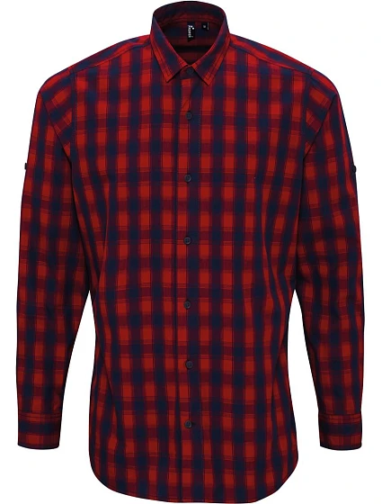 Premier PR 250 Popelínová košile s dl. rukávem "Mulligan" 39.0250 red/navy Premier PR 250 Popelínová košile s dl. rukávem "Mulligan" 39.0250 red/navy