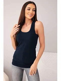 Dámská tílko z bavlny s kulatým výstřihem modrá