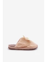 Dámské Pantofle S Kožešinou A Mašlí Béžové model 21681839 - Boto Dámské Pantofle S Kožešinou A Mašlí Béžové model 21681839 - Boto