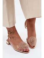 Dámské sandály průhledné s růží D&A MR61-9003 zlaté