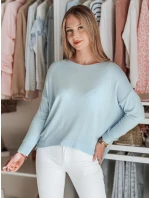 Dámský oversize hladký svetr SENZIA modrý FashionStreet MY2448