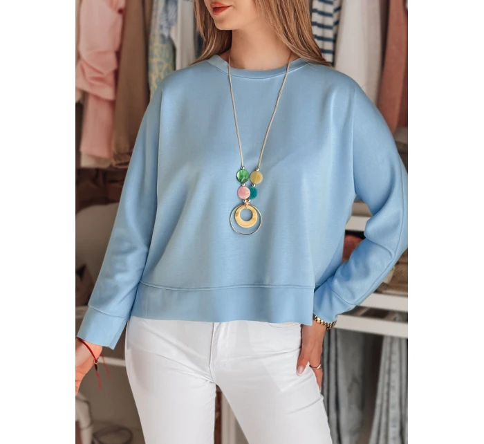 Dámská máslová halenka oversize s přívěskem NUBISS modrá FashionStreet RY2803