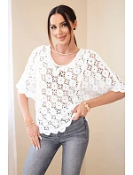 Dámský letní krajkový svetr s knoflíky a dlouhým rukávem černý