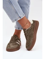 Dámské semišové tenisky na platformě tmavě zelené model 21708088 - EVENTO