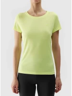 Dámské sportovní tričko z recyklovaných materiálů 4F - světle žluté
