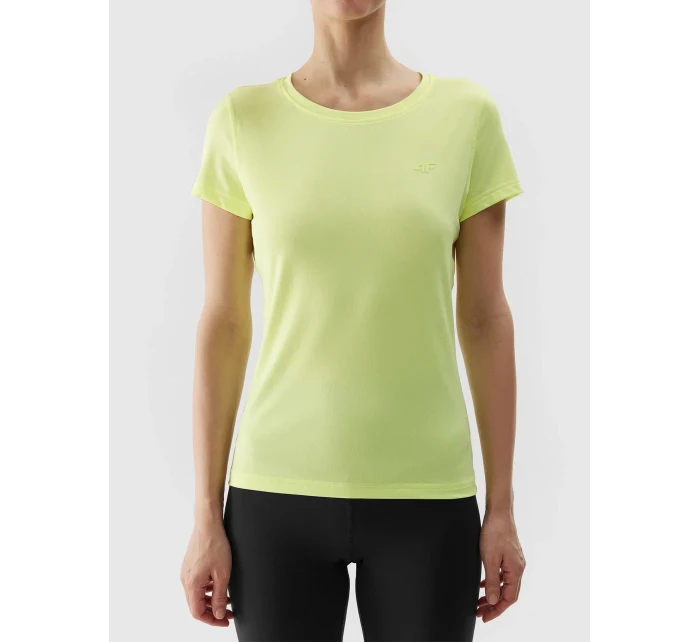 Dámské sportovní tričko z recyklovaných materiálů 4F - světle žluté