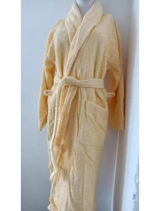 AKCE - Unisex froté župan se šálovým límcem sv. žlutý - Veratex