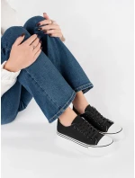 Luxusní dámské černé  tenisky platforma