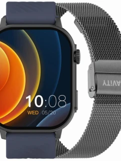 Chytré hodinky  Modrý silikonový řemínek + náramek model 21805517 - Gravity