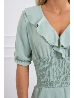 Tmavě mátové šaty do pasu Tmavě mátové šaty do pasu