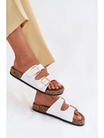 Dámské sandály s přezkami z ekologické kůže bílé model 21701643 - EVENTO