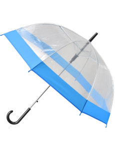 Semiline Dlouhý průhledný deštník s automatickým otevíráním 2507-4 Transparent/Blue