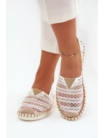 Dámské krajkové espadrilky se síťkou – bílé