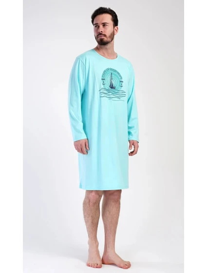 Pánská noční košile s dlouhým rukávem model 21822084 - Vienetta Pánská noční košile s dlouhým rukávem model 21822084 - Vienetta