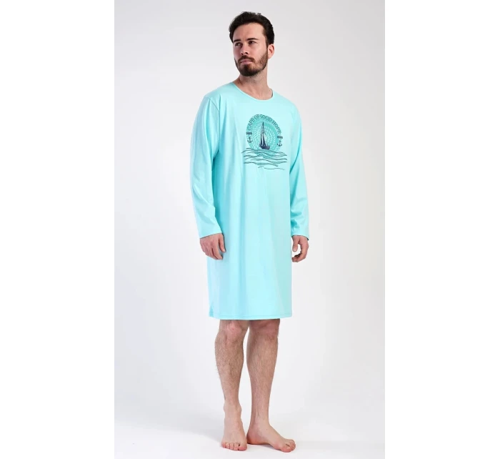 Pánská noční košile s dlouhým rukávem model 21822084 - Vienetta Pánská noční košile s dlouhým rukávem model 21822084 - Vienetta