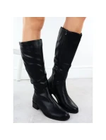 Dámské černé kožené boty Jezzi ASA198-19