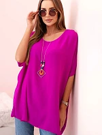 Oversized halenka s přívěskem lilek