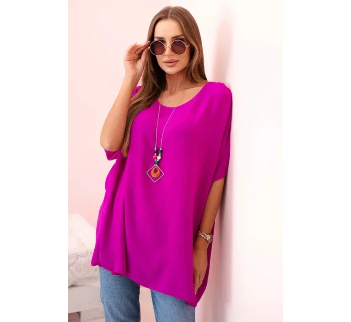 Oversized halenka s přívěskem lilek Oversized halenka s přívěskem lilek