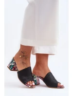 Dámské kožené lodičky na podpatku Lewski Shoes model 21626671 Černé - Boto