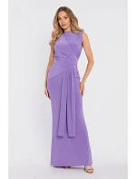 maxi šaty s pasem a panelem světle fialové model 22040706 - Moe