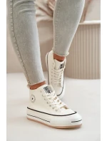 Zateplené Dámské Tenisky Na Platformě Eko Kůže Big Star Bílé