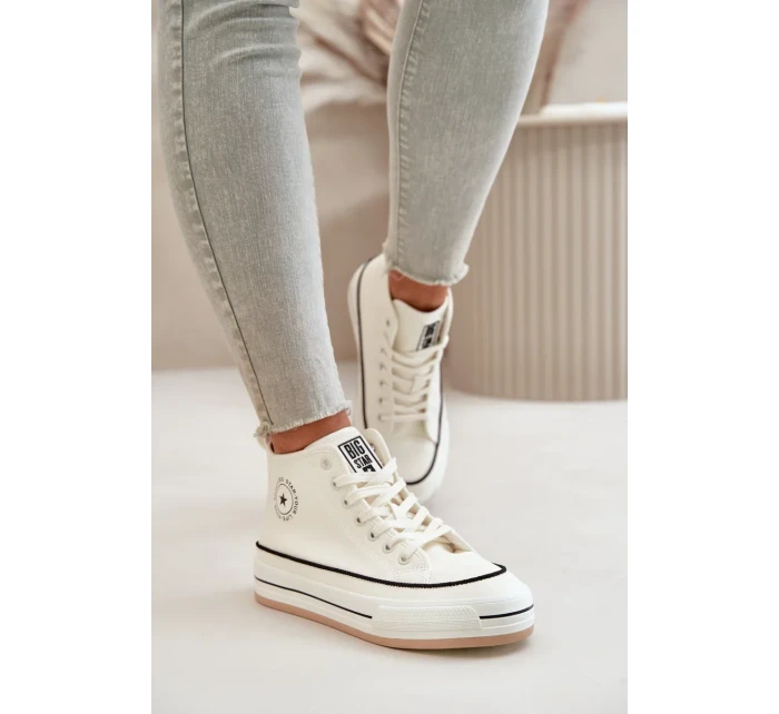 Zateplené Dámské Tenisky Na Platformě Eko Kůže Big Star Bílé