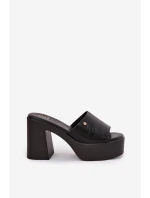 Dámské Pantofle Z Eko Kůže Na Podpatku A Platformě Černé Tamirella Dámské Pantofle Z Eko Kůže Na Podpatku A Platformě Černé Tamirella